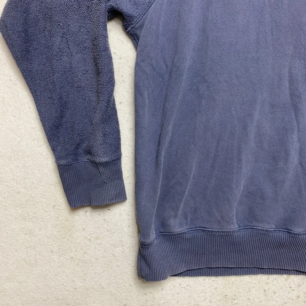 Aerie Sweatshirt Mens Small Blue Raglan Sleeve Textured French Terry Pullover - Picture 4 of 11